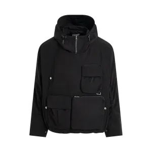 3 Pocket Utility Windbreaker in Black