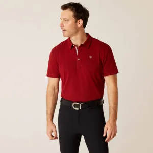 Ariat Mens Medal Short Sleeve Polo Sun-Dried Tomato