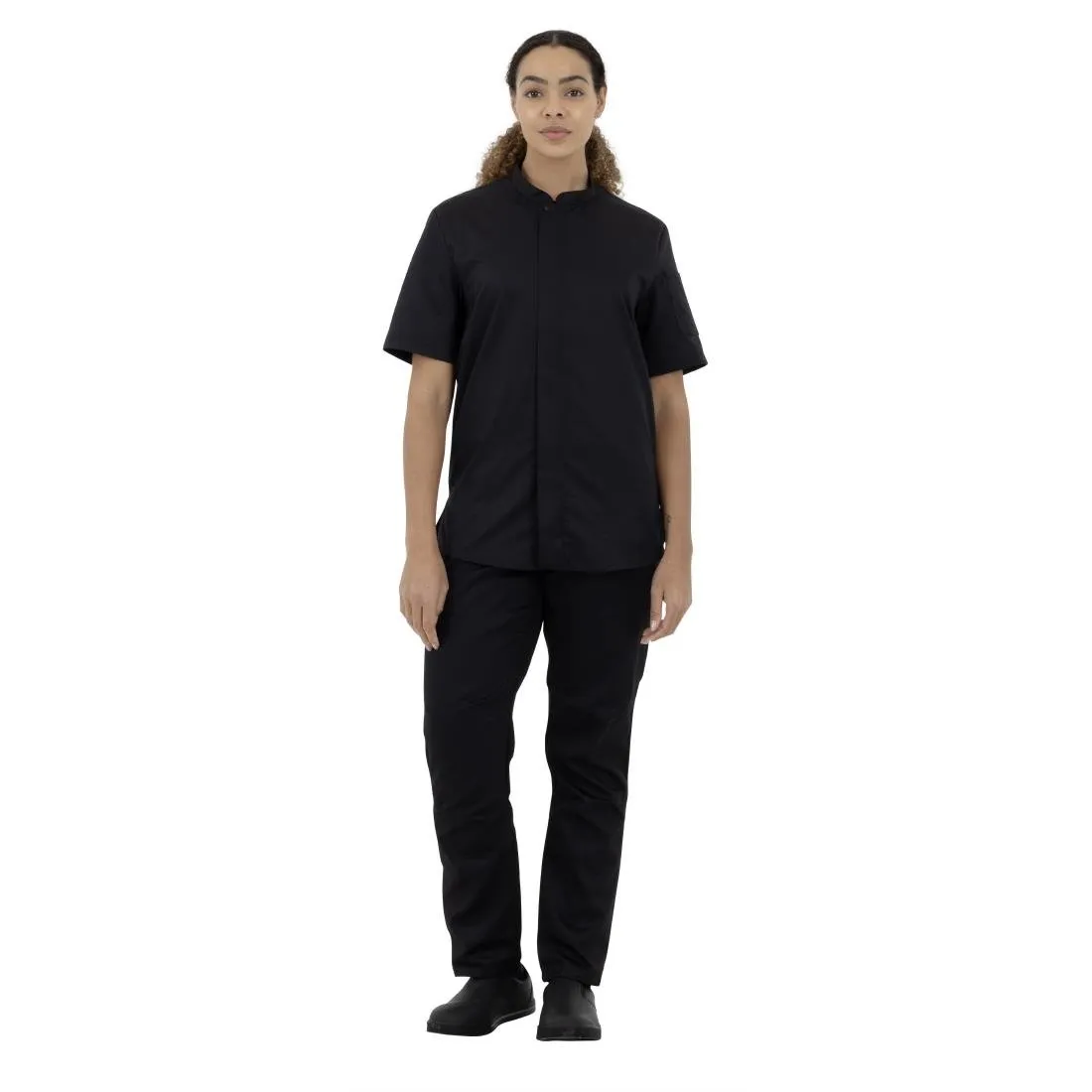 BA115-M Southside Harlem Short Sleeve Chef Jacket Black Size M