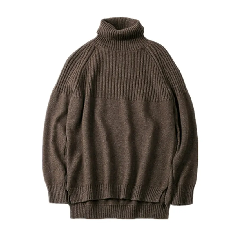 BELIARST 100% Pure wool Sweater, High Collar Loose Pullover