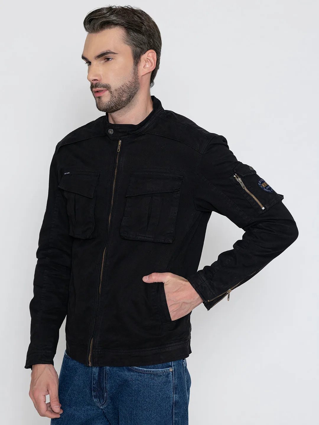 BLACK  ROCKER JACKET.