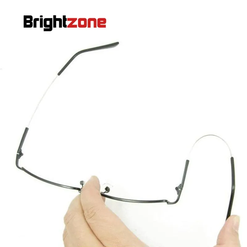 Brightzone Unisex Square Eyeglasses Semi Rim Alloy B8519