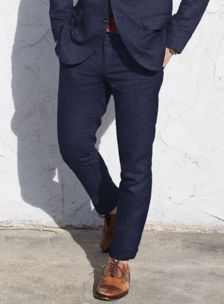 Campari Berry Blue Linen Suit