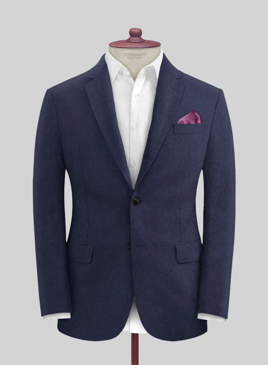 Campari Berry Blue Linen Suit