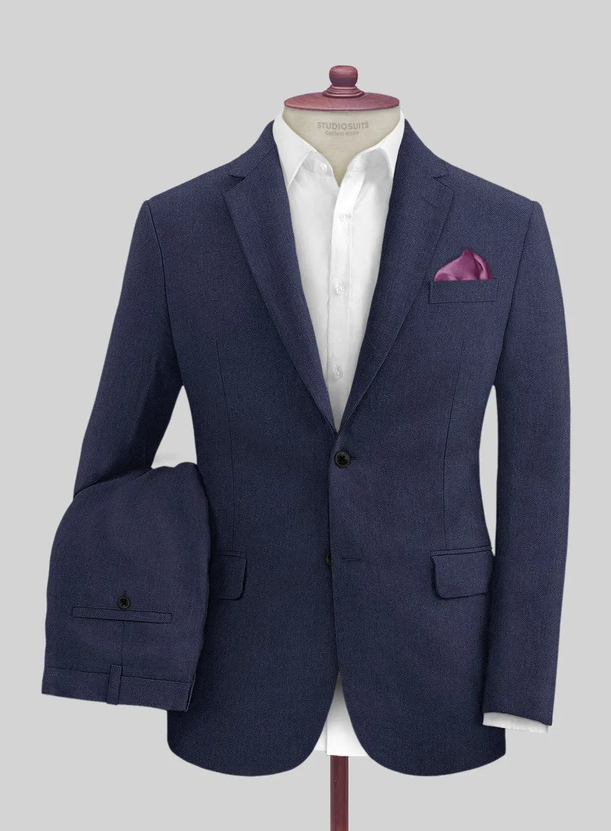 Campari Berry Blue Linen Suit