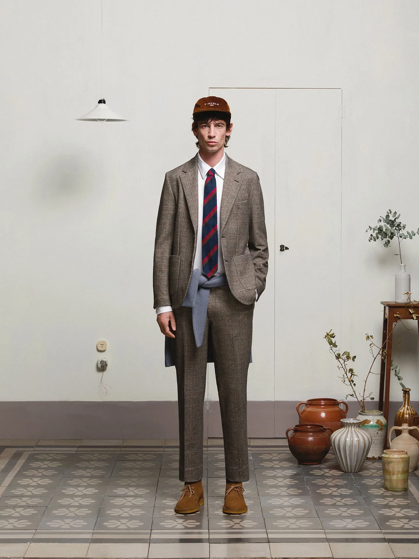 Circolo 1901 Check Tailored Trousers - Brown