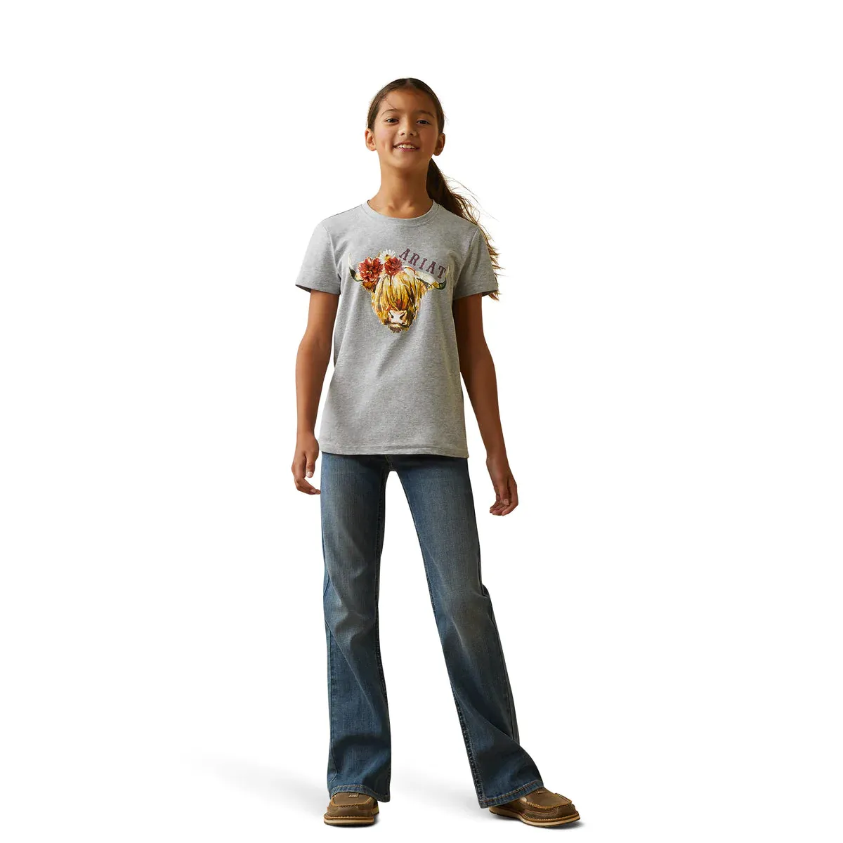 Girls Ariat Real Highlander Rose Tee