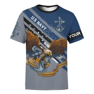 God Bless Our Troops Navy Customized Shirt - Christian 3d Shirts For Men Women - Custom Name T-Shirt