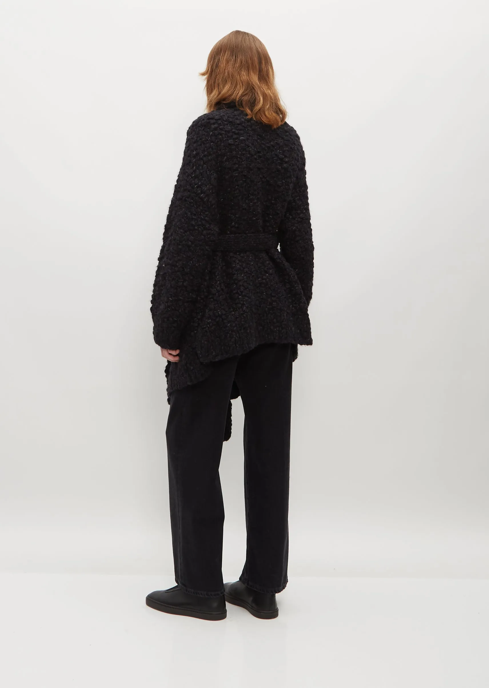 Handknit Matta Coat — Black Melange