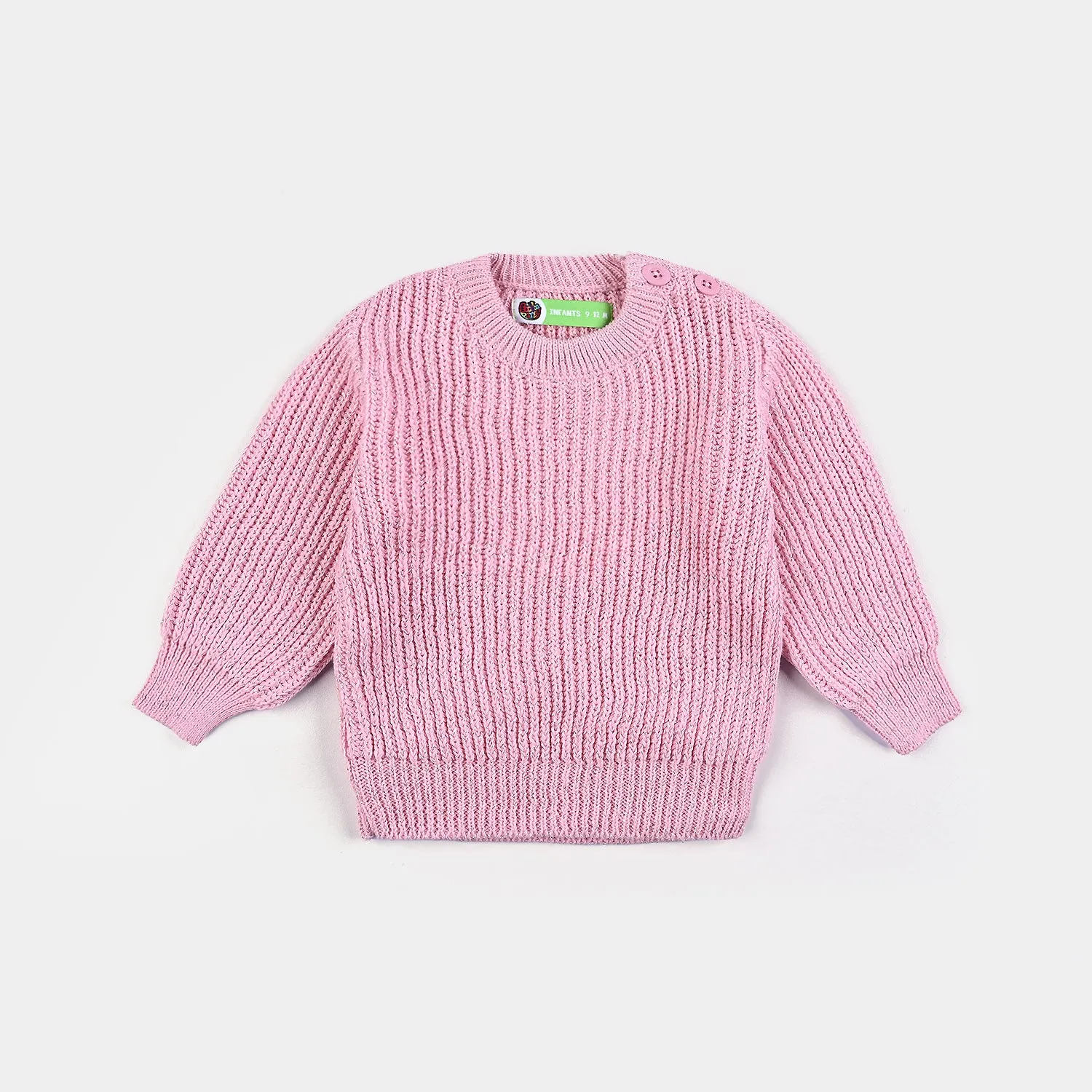 Infant Girls Knit Sweater Cable Lurex-Pink