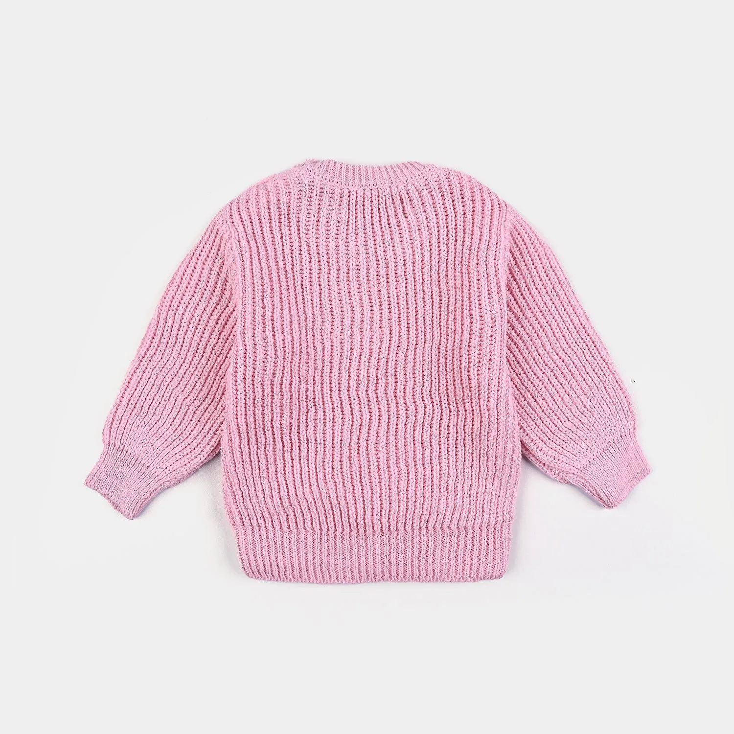 Infant Girls Knit Sweater Cable Lurex-Pink