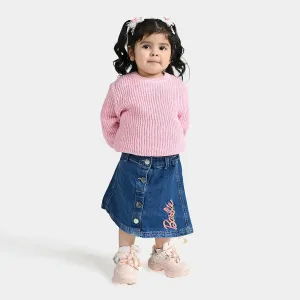 Infant Girls Knit Sweater Cable Lurex-Pink