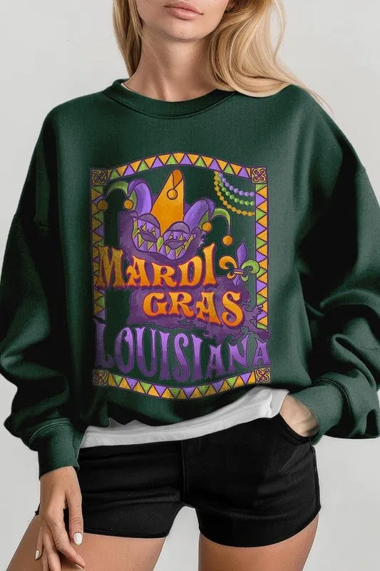 Louisiana Mardi Gras Graphic Plus Sweatshirts