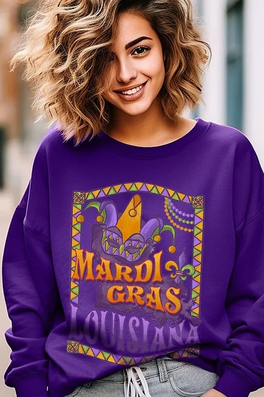 Louisiana Mardi Gras Graphic Plus Sweatshirts