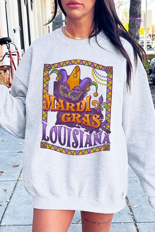 Louisiana Mardi Gras Graphic Plus Sweatshirts