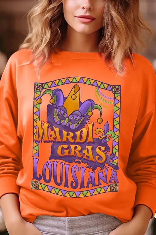 Louisiana Mardi Gras Graphic Plus Sweatshirts