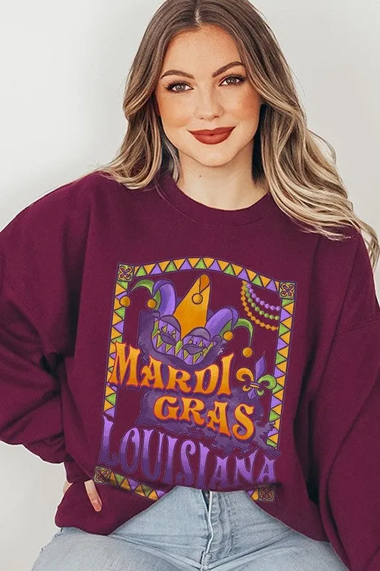 Louisiana Mardi Gras Graphic Plus Sweatshirts