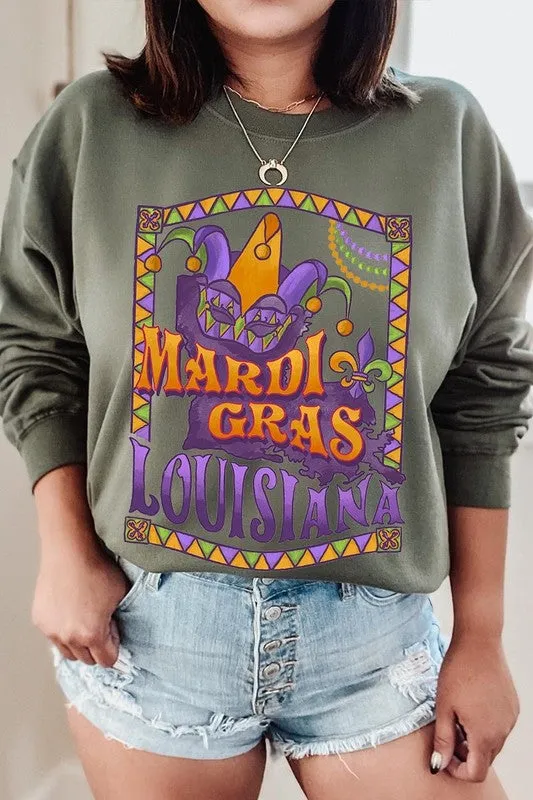 Louisiana Mardi Gras Graphic Plus Sweatshirts