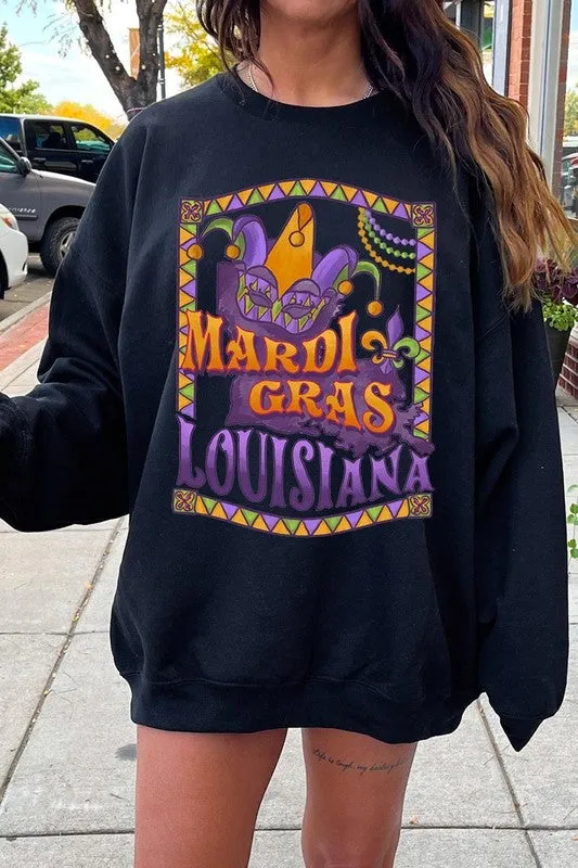 Louisiana Mardi Gras Graphic Plus Sweatshirts