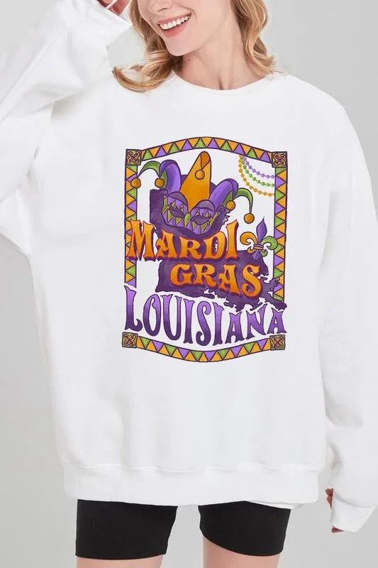 Louisiana Mardi Gras Graphic Plus Sweatshirts