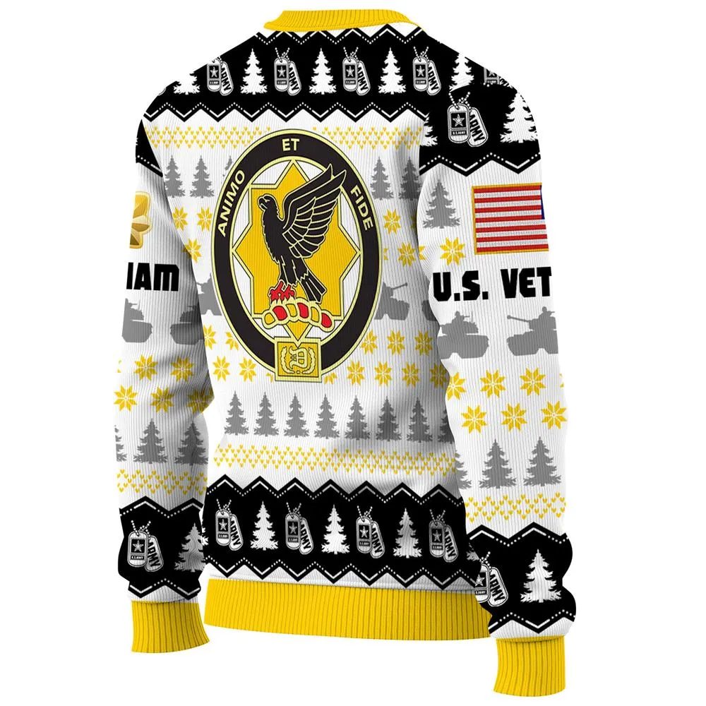 Military Christmas Ugly Sweater Custom All Branches Military Gift For Soldier Veterans K1702