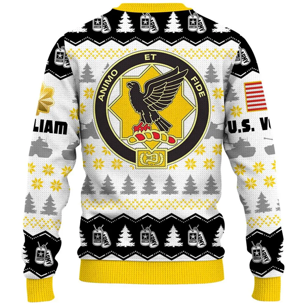 Military Christmas Ugly Sweater Custom All Branches Military Gift For Soldier Veterans K1702