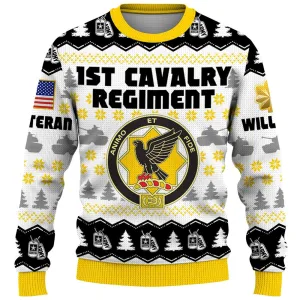 Military Christmas Ugly Sweater Custom All Branches Military Gift For Soldier Veterans K1702