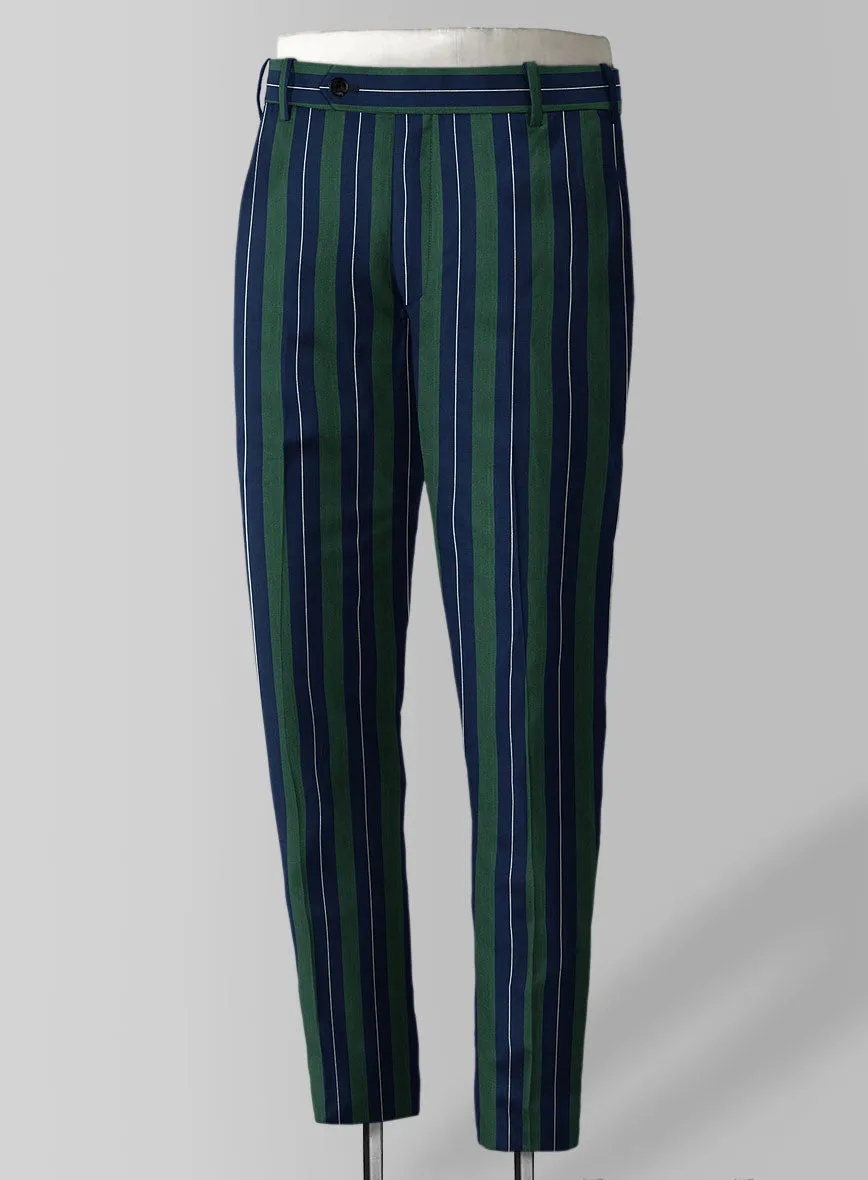 Napolean Izzaro Stripe Green Blue Wool Suit