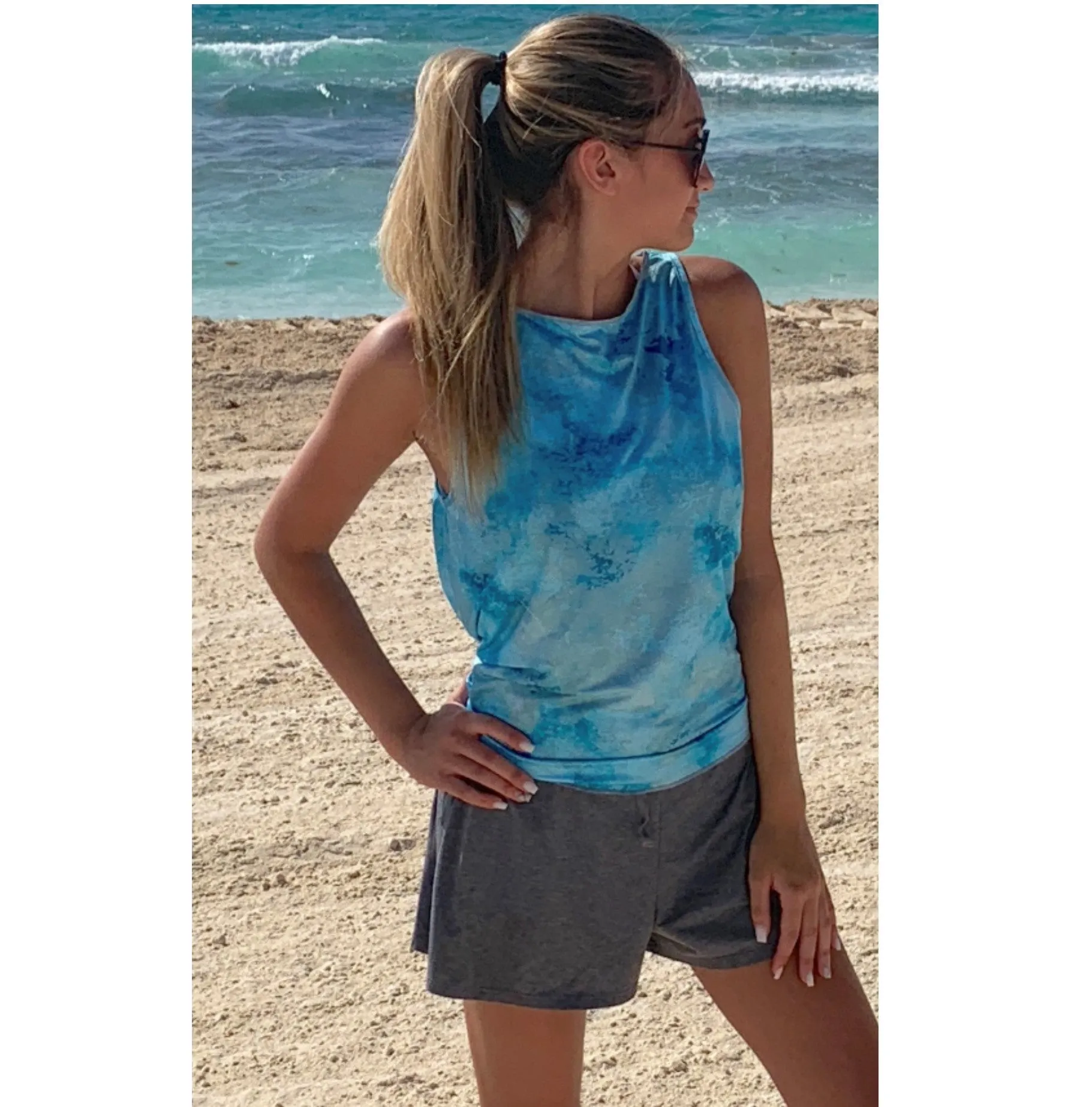 Neck Protector Tie-Tank - Blue Lagoon