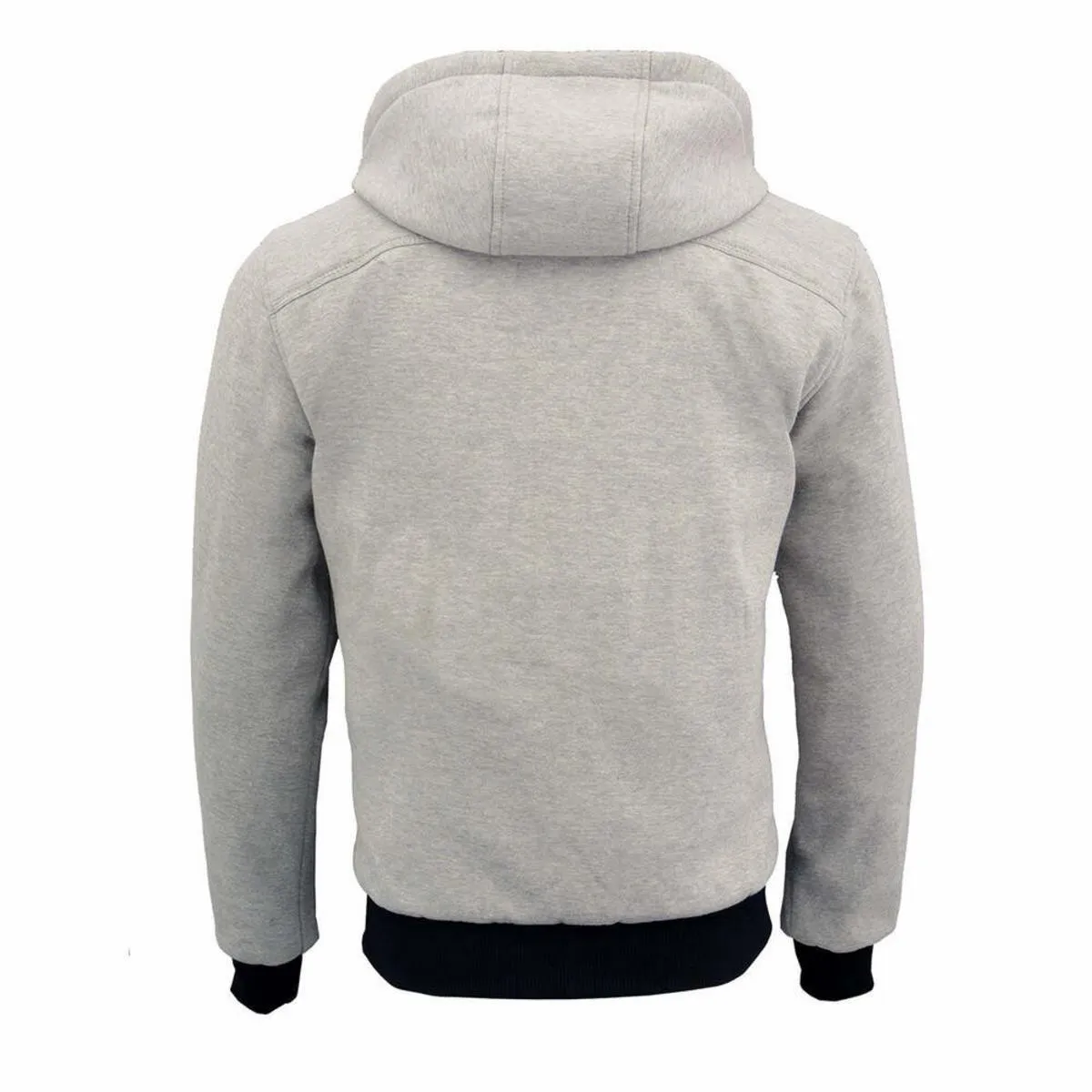 Nexgen Heat Men's Fiery Heated Hoodie Silver Zipper Front Sweatshirt Jacket with Battery Pack