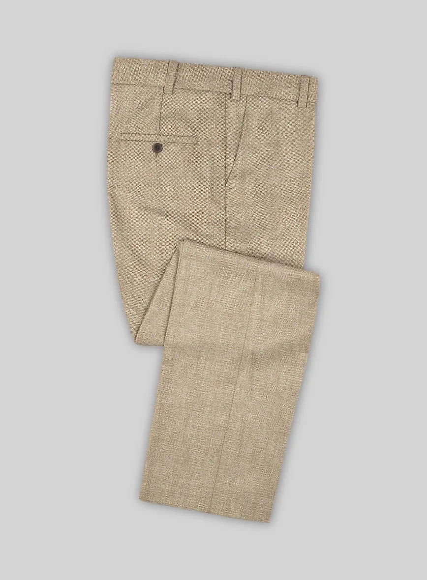 Noble Dark Beige Wool Silk Linen Suit