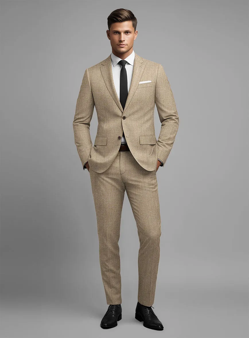 Noble Dark Beige Wool Silk Linen Suit