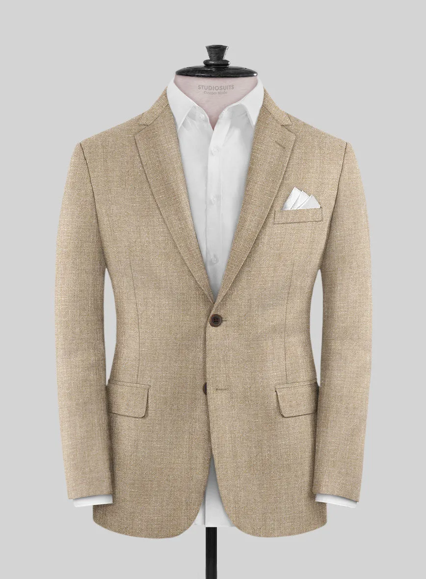 Noble Dark Beige Wool Silk Linen Suit