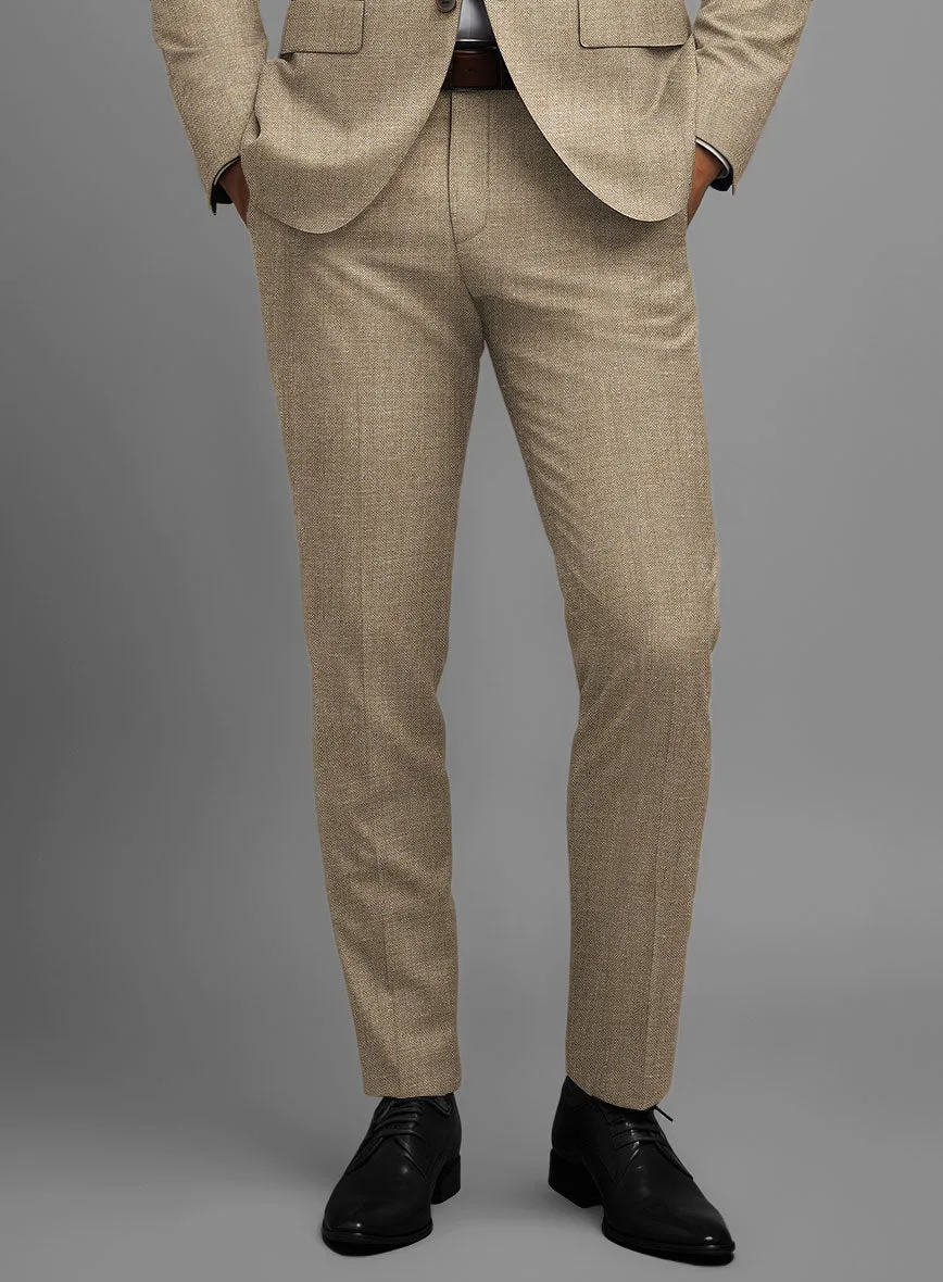 Noble Dark Beige Wool Silk Linen Suit