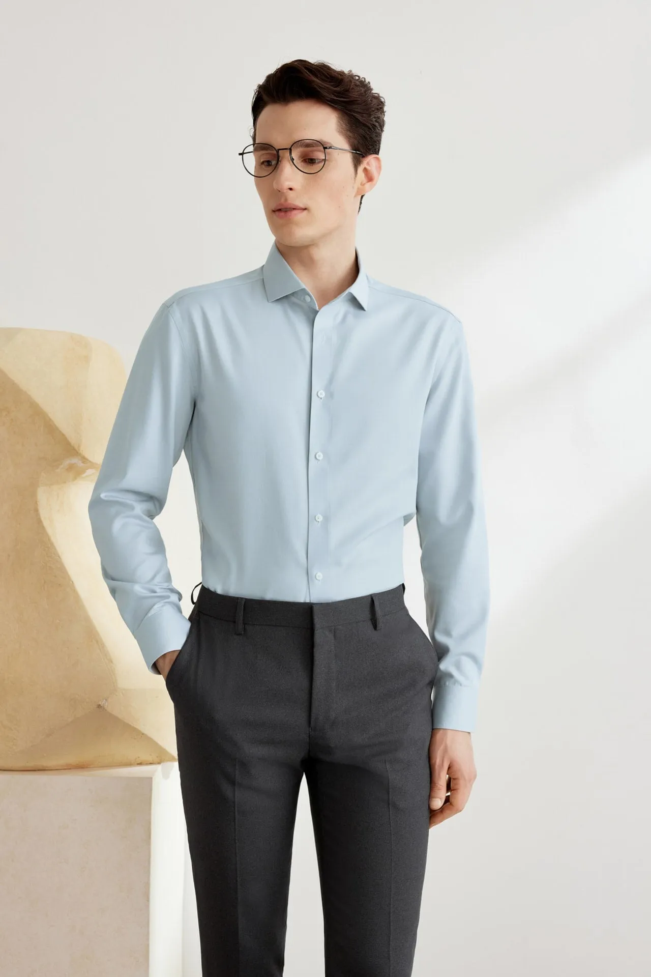 Non-Iron Super Soft Lyocell Blend Shirt in Smart Fit