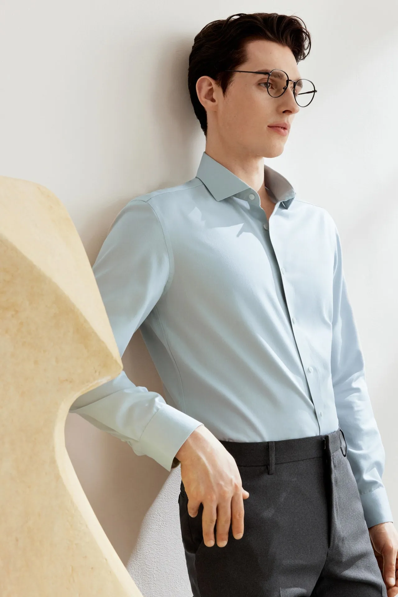 Non-Iron Super Soft Lyocell Blend Shirt in Smart Fit