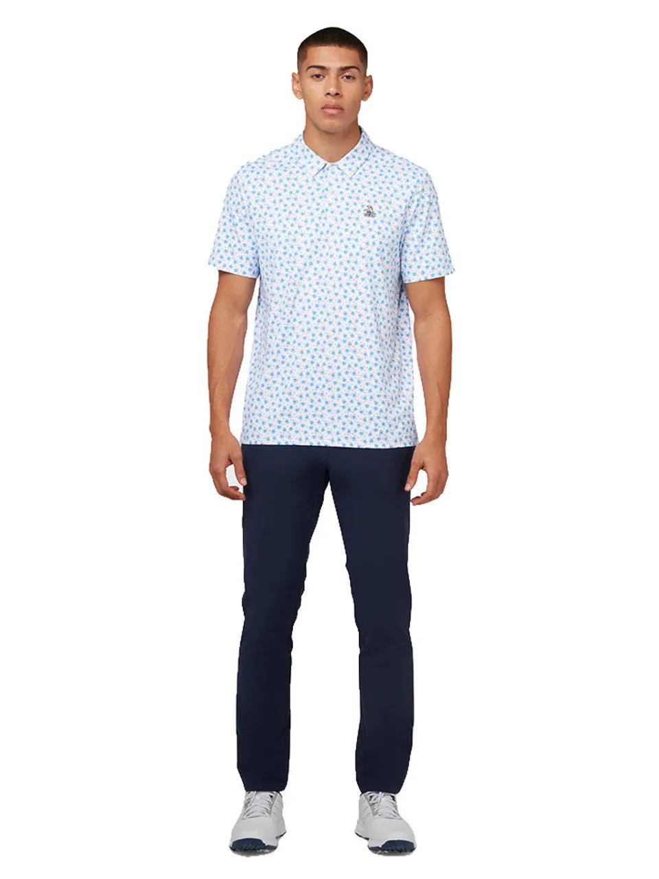 Original Penguin Mens Micro Octopus Print Golf Polo - BRIGHT WHITE