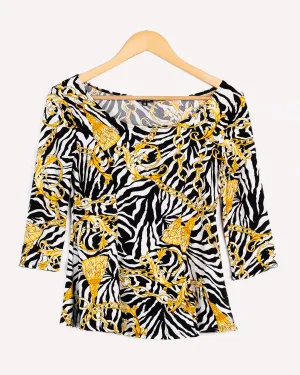 Oval  neck princess cut blouse