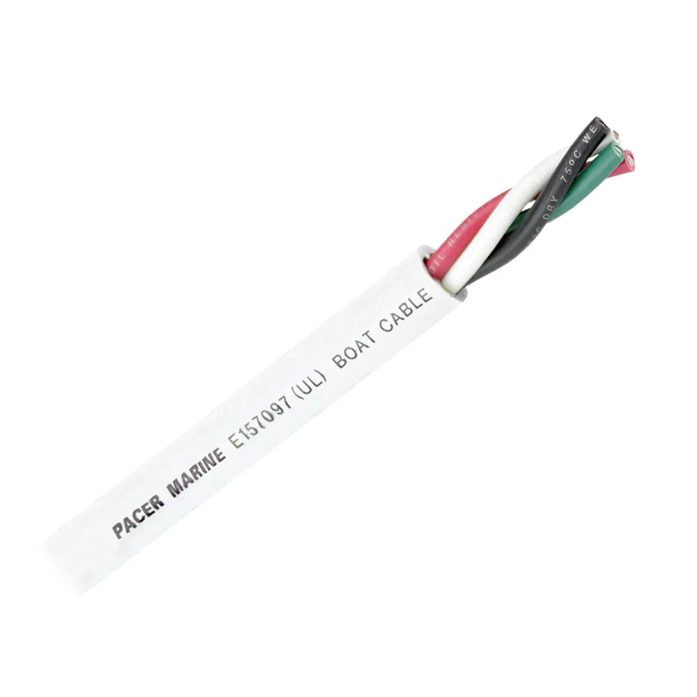 Pacer Round 4 Conductor Cable - 1000' - 14/4 AWG - Black, Green, Red & White