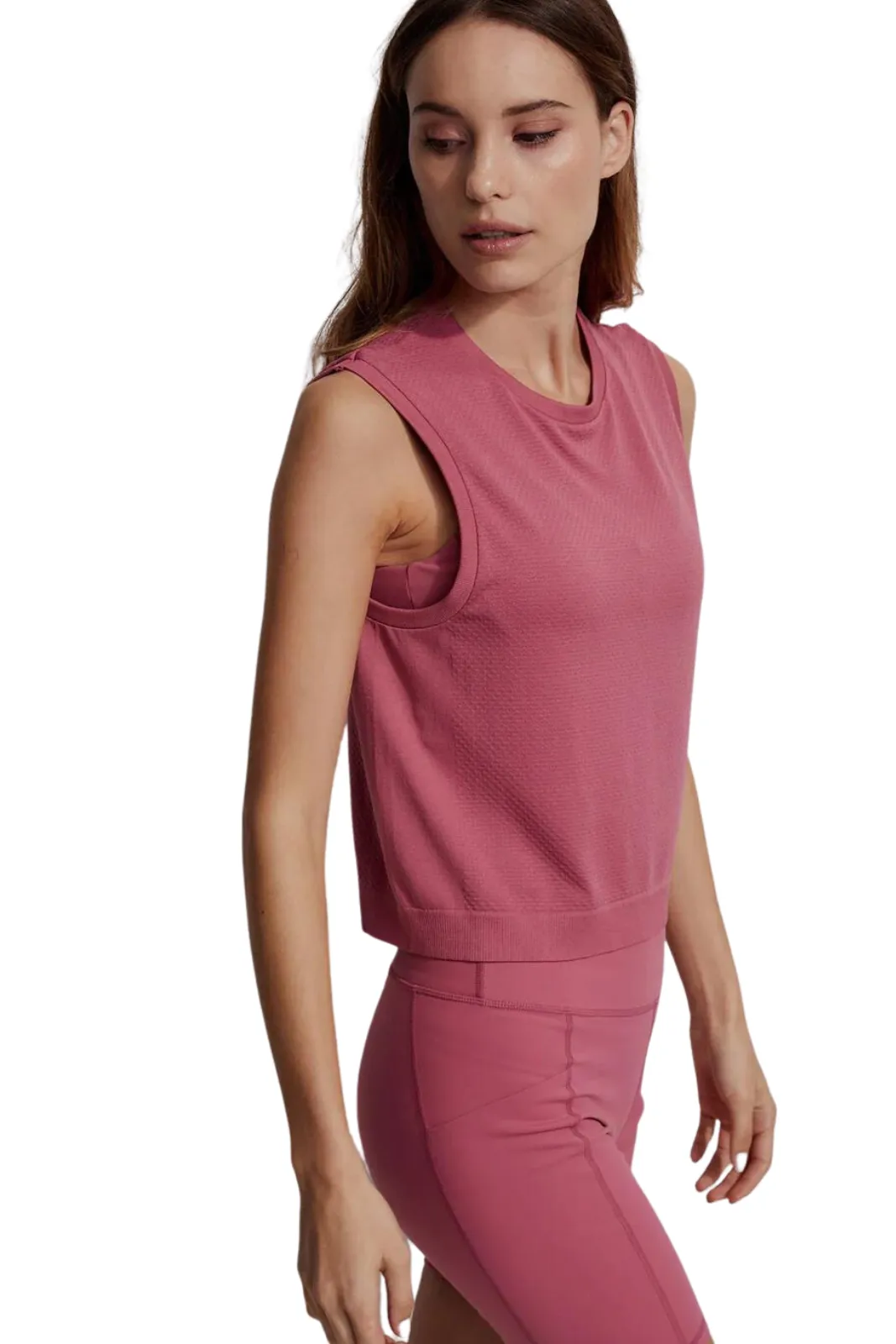 Page Seamless Crop Tank, Rose Wine