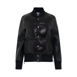 Panelled Quilted Bomber Jacket