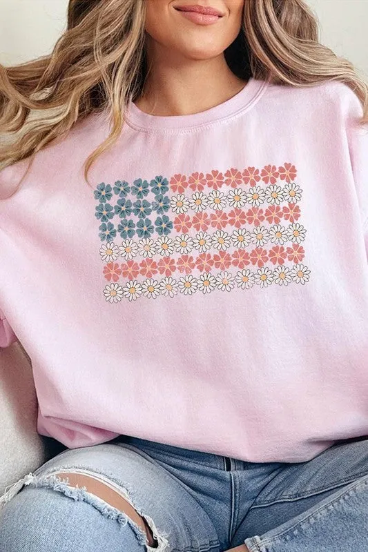 Patriotic Flower Flag Sweatshirt