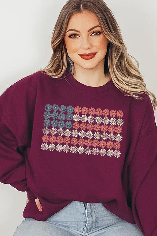 Patriotic Flower Flag Sweatshirt