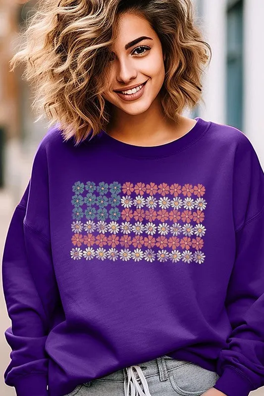 Patriotic Flower Flag Sweatshirt