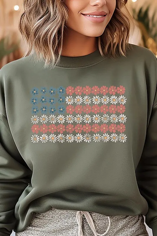 Patriotic Flower Flag Sweatshirt