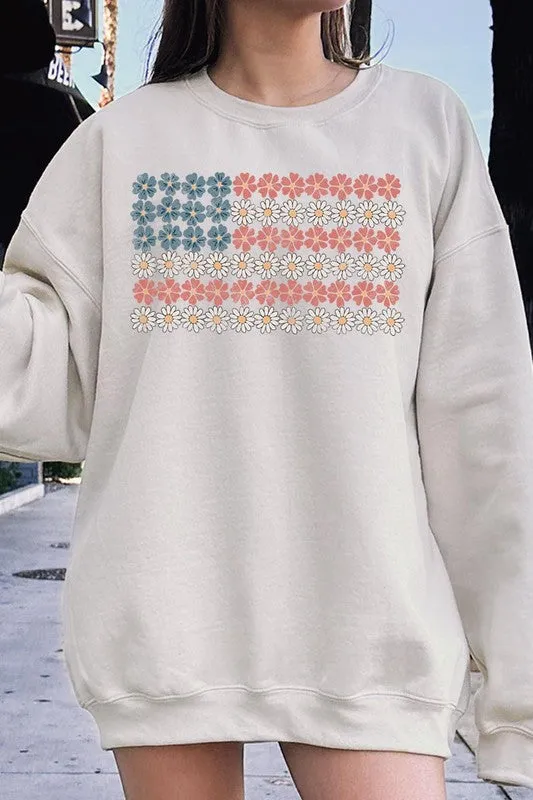 Patriotic Flower Flag Sweatshirt