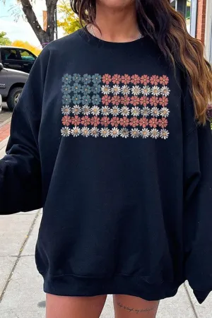 Patriotic Flower Flag Sweatshirt