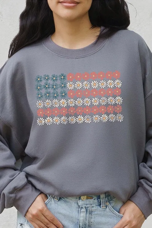 Patriotic Flower Flag Sweatshirt