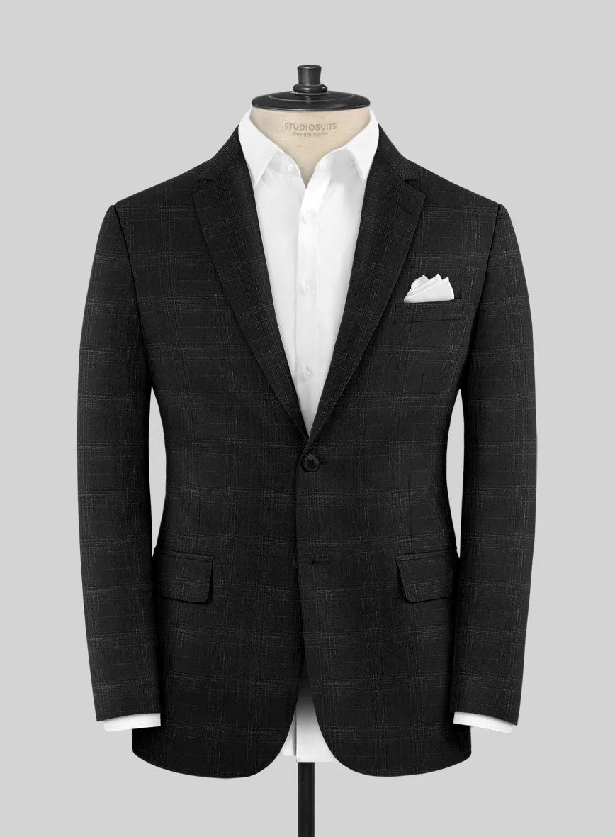 Reda Xime Black Checks Wool Suit