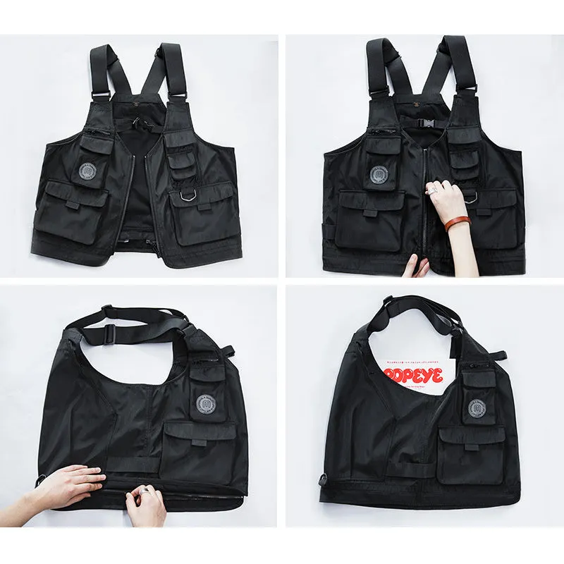 Retro Casual Multi-pockets Vests Handbags